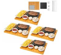 Planche à steak en pierre de lave, plateau de service, planche en bambou avec grill à pierres chaudes, plaque de cuisson à steak, plaque de pierre, barbecue de table