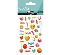 MY MANDARINE CY031O - GOMMETTES 3D Cooky - 1 planche 12x8 cm - 34 stickers - KAWAÏ BONBONS