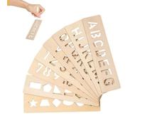 Planche à tracer en bois, 8 pièces jouet d'écriture avec pré-apprentissage | Planche à tracer en bois, 8 pièces, jouet d'écriture, outil d'apprentissage préscolaire, parfait pour la maternelle
