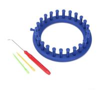 Planche à tricoter en plastique pour écharpe, chapeau, pull, outil de point rond et carré avec crochet et aiguilles, kit de bricolage (14 cm)
