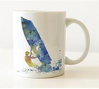 Planche À Voile Tasse À Café Céramique Tasse À Thé Durable Mug Idée Cadeau Pour Anniversaire Bureau Noël 330Ml