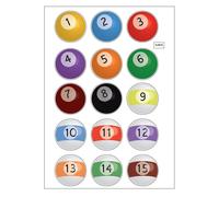 Planche A4 De Stickers Billard Autocollant Adhésif Scrapbooking - B08