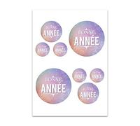 Planche A4 de stickers Bonne Année - E67