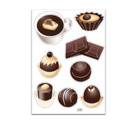 Planche A4 De Stickers Chocolat Autocollant Adhésif ? F39