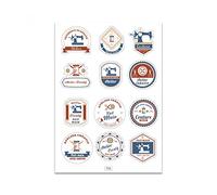 Planche A4 de stickers couture atelier créatif autocollant adhésif scrapbooking â€“ F52