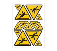 Planche A4 De Stickers Danger Sol Glissant Autocollant Adhésif - C70