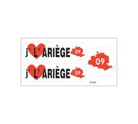 Planche A4 De Stickers Département 09 J'aime L'ariège Autocollant Adhésif