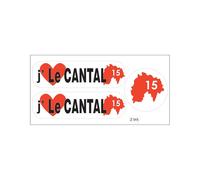 Planche A4 De Stickers Département 15 J'aime Le Cantal Autocollant Adhésif
