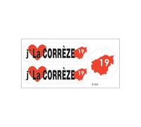 Planche A4 De Stickers Département 19 J'aime La Corrèze Autocollant Adhésif