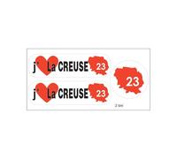 Planche A4 De Stickers Département 23 J'aime La Creuse Autocollant Adhésif