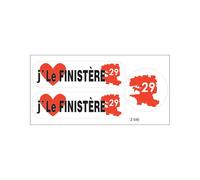 Planche A4 De Stickers Département 29 J'aime Le Finistère Autocollant Adhésif
