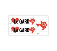 Planche A4 De Stickers Département 30 J'aime Le Gard Autocollant Adhésif