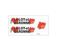 Planche A4 De Stickers Département 47 J'aime Le Lot Et Garonne Autocollant