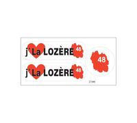 Planche A4 De Stickers Département 48 J'aime La Lozère Autocollant Adhésif