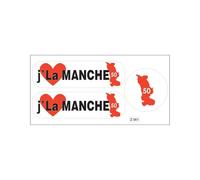 Planche A4 De Stickers Département 50 J'aime La Manche Autocollant Adhésif