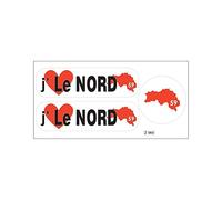 Planche A4 de stickers Département 59 j'aime Le Nord autocollant adhésif