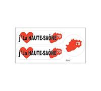 Planche A4 de stickers Département 70 j'aime La Haute Saône autocollant adhésif