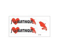 Planche A4 De Stickers Département 972 J'aime La Martinique Autocollant Adhésif