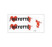 Planche A4 de stickers Département 976 j'aime Mayotte autocollant adhésif