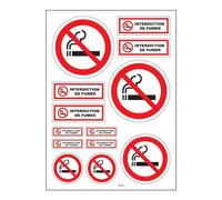 Planche A4 De Stickers Interdiction De Fumer Autocollant Adhésif - B16