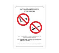 Planche A4 De Stickers Interdit De Fumer Et Vapoter Autocollant - F03