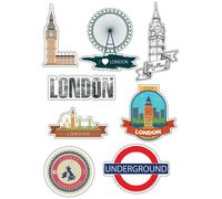Planche A4 De Stickers Londres Autocollant Adhésif Scrapbooking - E19