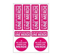 Planche A4 De Stickers Mal Garé Adhésif Autocollant - C30