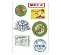 Planche A4 De Stickers Marseille Autocollant Adhésif Scrapbooking - E28