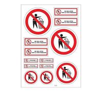 Planche A4 de stickers ne pas jeter sur voie publique autocollant adhésif - B23