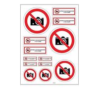 Planche A4 de stickers photo et film interdit autocollant adhésif - B30
