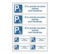 Planche A4 De Stickers Prends Ma Place Prends Mon Handicap Autocollant - B68