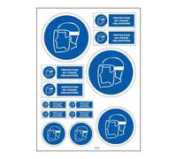 Planche A4 De Stickers Protection Du Visage Obligatoire Autocollant - B56