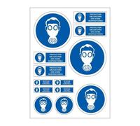 Planche A4 De Stickers Protection Respiratoire Obligatoire Autocollant Adhésif ? C79
