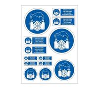 Planche A4 De Stickers Protection Respiratoire Obligatoire Autocollant Adhésif ? C83