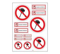 Planche A4 De Stickers Radar Interdit Autocollant Adhésif - B37