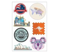 Planche A4 De Stickers Sydney Autocollant Adhésif ? E24