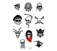 Planche A4 De Stickers Tête De Mort Autocollant Adhésif Scrapbooking - A88