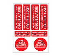 Planche A4 de Stickers Va Pisser Ailleurs Adhésif Autocollant - C41