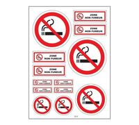 Planche A4 De Stickers Zone Non Fumeur Autocollant Adhésif - B19