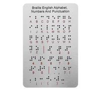 Planche Alphabétique Braille 1 Pièce en Acier Inoxydable à Points | Apprentissage Tactile, Repérage Digital Précis, Retour Net au Toucher, Usage t Rééducation