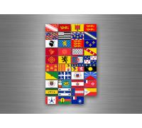 Akachafactory Planche Autocollant Sticker Etiquette Drapeaux Region Province Etats France