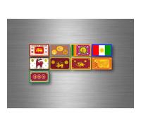 Planche Autocollant Sticker Etiquette Drapeaux Region Province Etats Sri Lanka