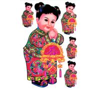 Planche autocollants stickers Chine tradition Chinoise ancien nouvel an lot
