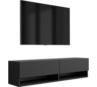 Planche basse TV 140 cm Noir mat, 140 × 32 × 34 cm