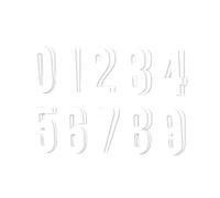 Planche d’Autocollants Blackbird 3pcs 13x7 PVC 0-9 Blanc Blanc Blanc