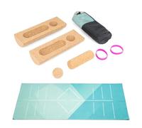 Planche d’Équilibre en Liège avec Tapis de Yoga, Balance Board Set | avec Blocs, Rouleau, Balle de Massage et Bandes d’Extension des Orteils, Kit Pied et Cheville pour Yoga, Stabilité et Fitness