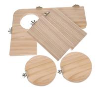 Planche D’escalade Pratique en Bois, Lot de Set, pour Petits Animaux | Tremplin Domestique, Formes L, Rectangle et Rond, Stable, Perchoir, pour Perroquets et Compagnons