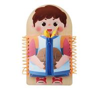Planche D Habillage, Jouets d'apprentissage des Compétences de Base, Jeu Éducatif en Bois Apprendre Fermeture Éclair Lacets et Boucle pour Voyage Maternelle Maison