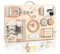 Planche d'activité Montessori - ZUUKO - 30x5x20 cm - 12 activités - Développement motricité fine