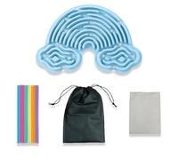 Planche d'Activité Sensorielle en Silicone pour Enfant, Busy Board Montessori Anti-Stress pour TDAH et Autisme, Jouet d'Éveil Forme Nuage avec 12 Cordons et Sac de Rangement, Bleu Mer